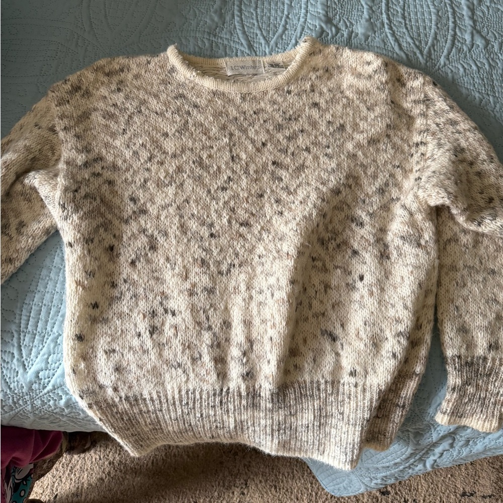 J.C. Winters Cream and Brown Sweater